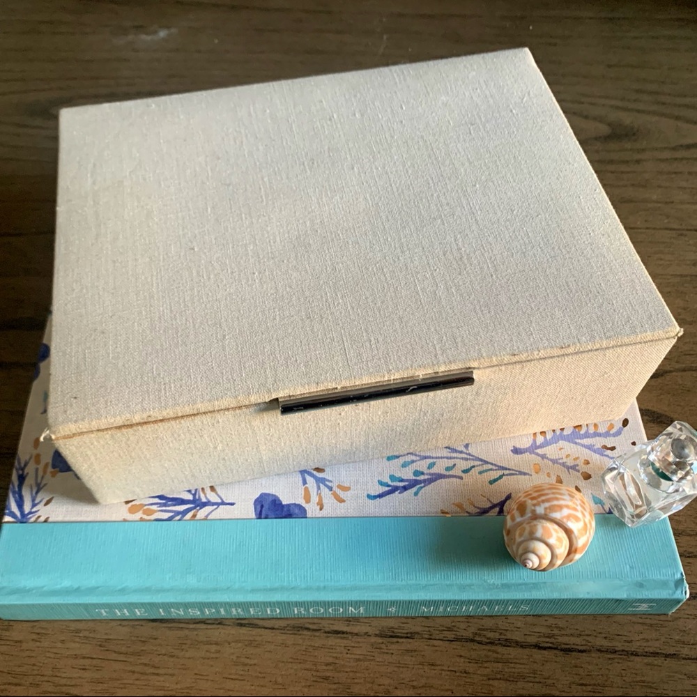 Crate & Barrel Linen Jewelry Box